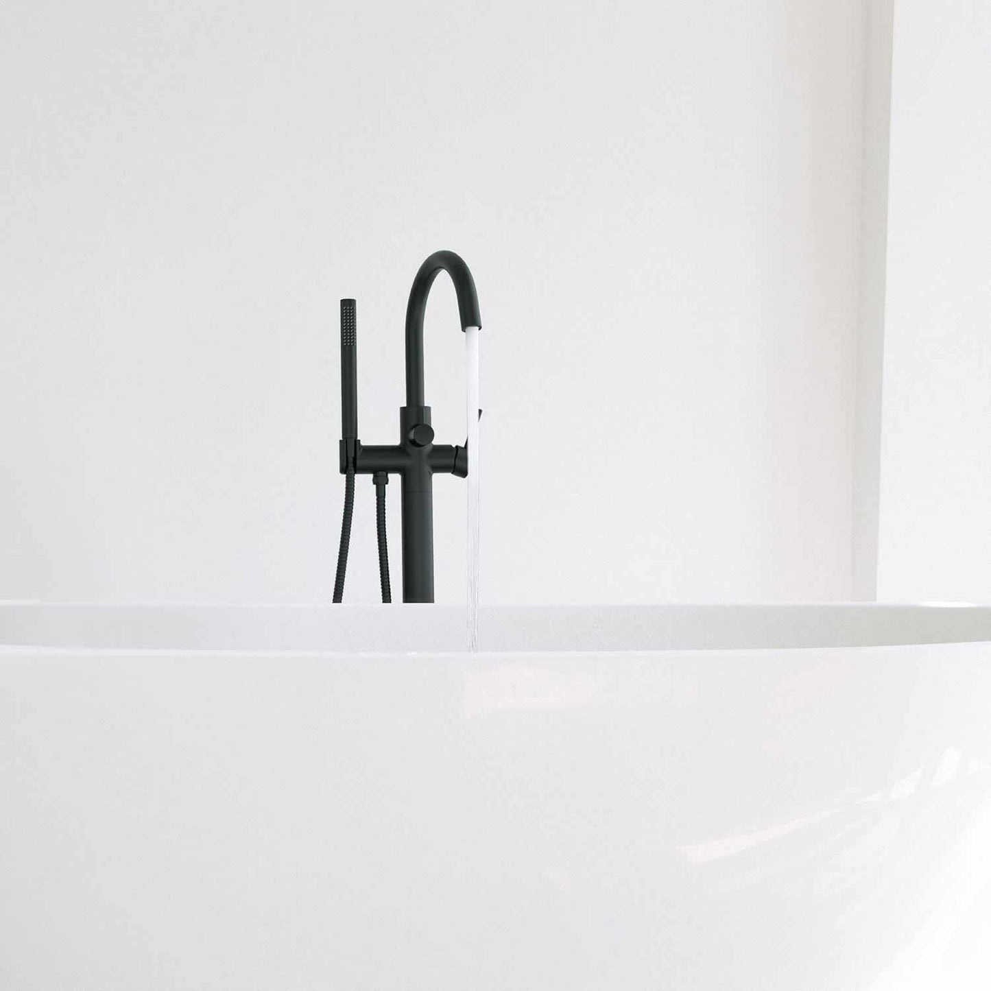 Aquavit Circular Freestanding Tub Faucet with high arc spout TF0903011