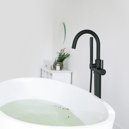 Aquavit Circular Freestanding Tub Faucet with high arc spout TF0903011