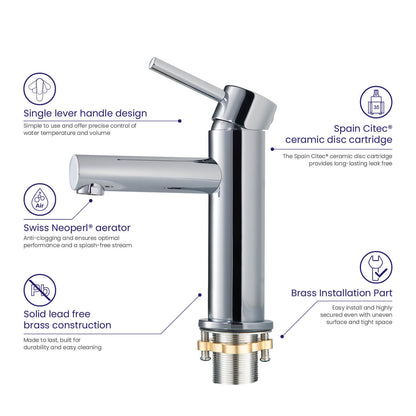 Circular Single hole basin faucet AT090211