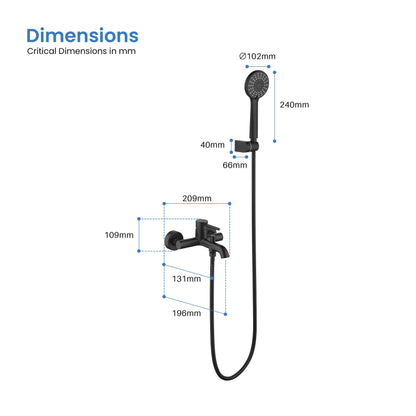 Circular Wall mounted Bath Shower Mixer Set AT090222