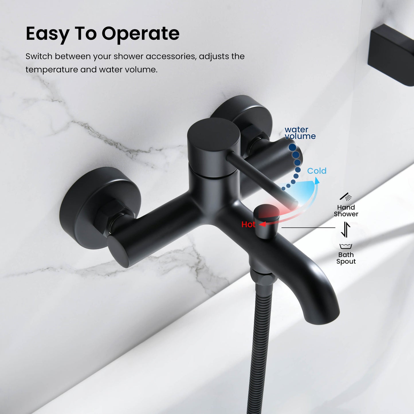 Circular Wall mounted Bath Shower Mixer Set AT090222