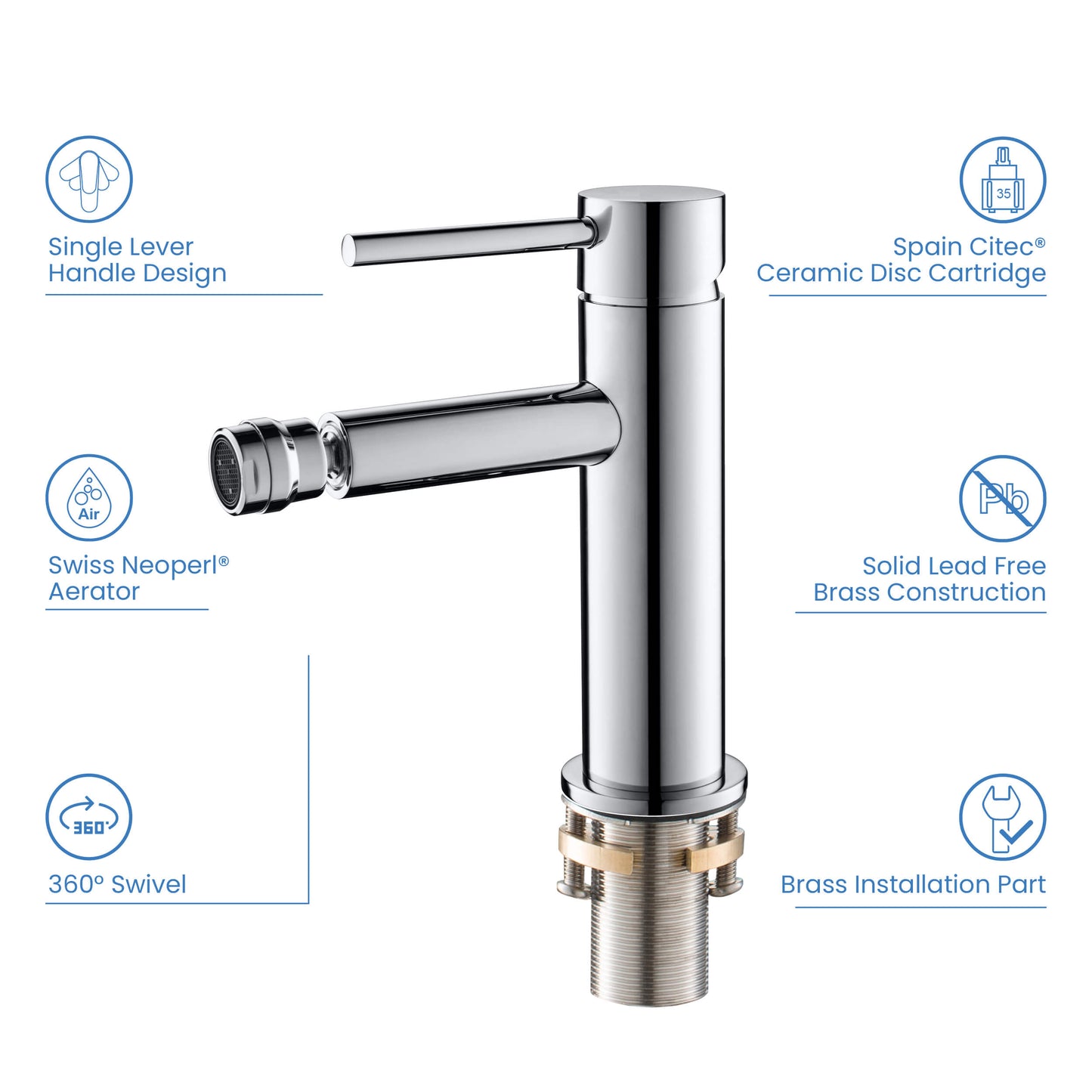 Circular Single Hole Bidet faucet AT090231