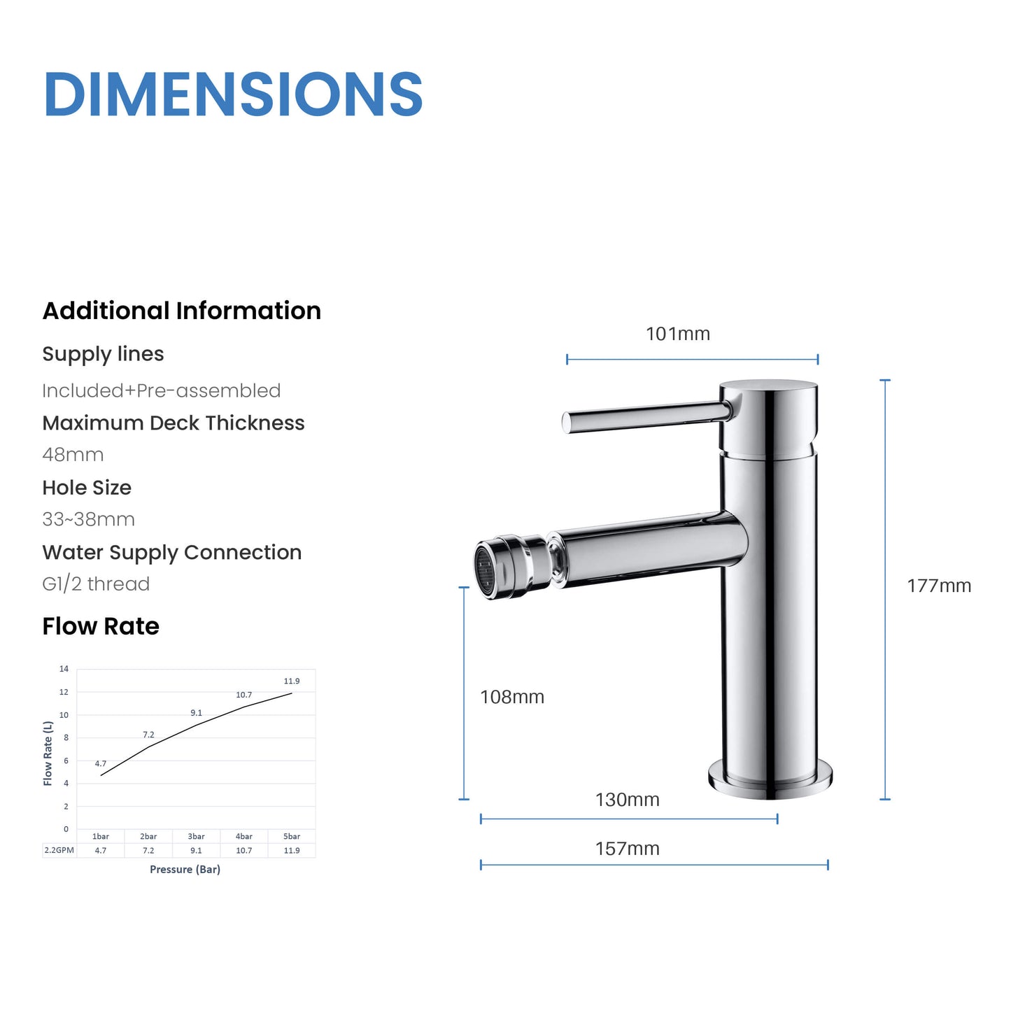 Circular Single Hole Bidet faucet AT090231