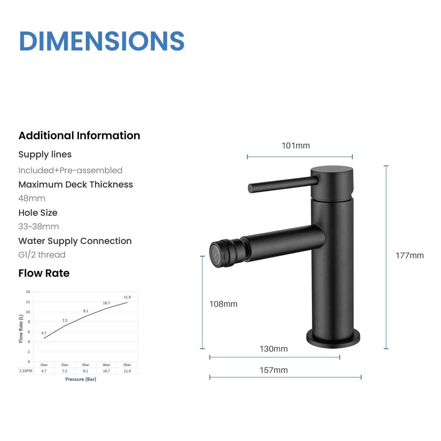 Circular Single Hole Bidet faucet AT090231