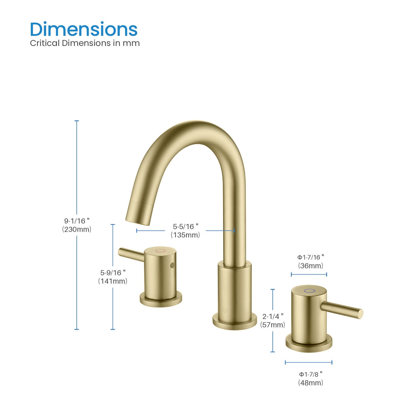 Modern Widespread Basin Mixer with Quick-Connect Installation AT090314