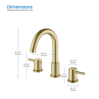 Modern Widespread Basin Mixer with Quick-Connect Installation AT090314