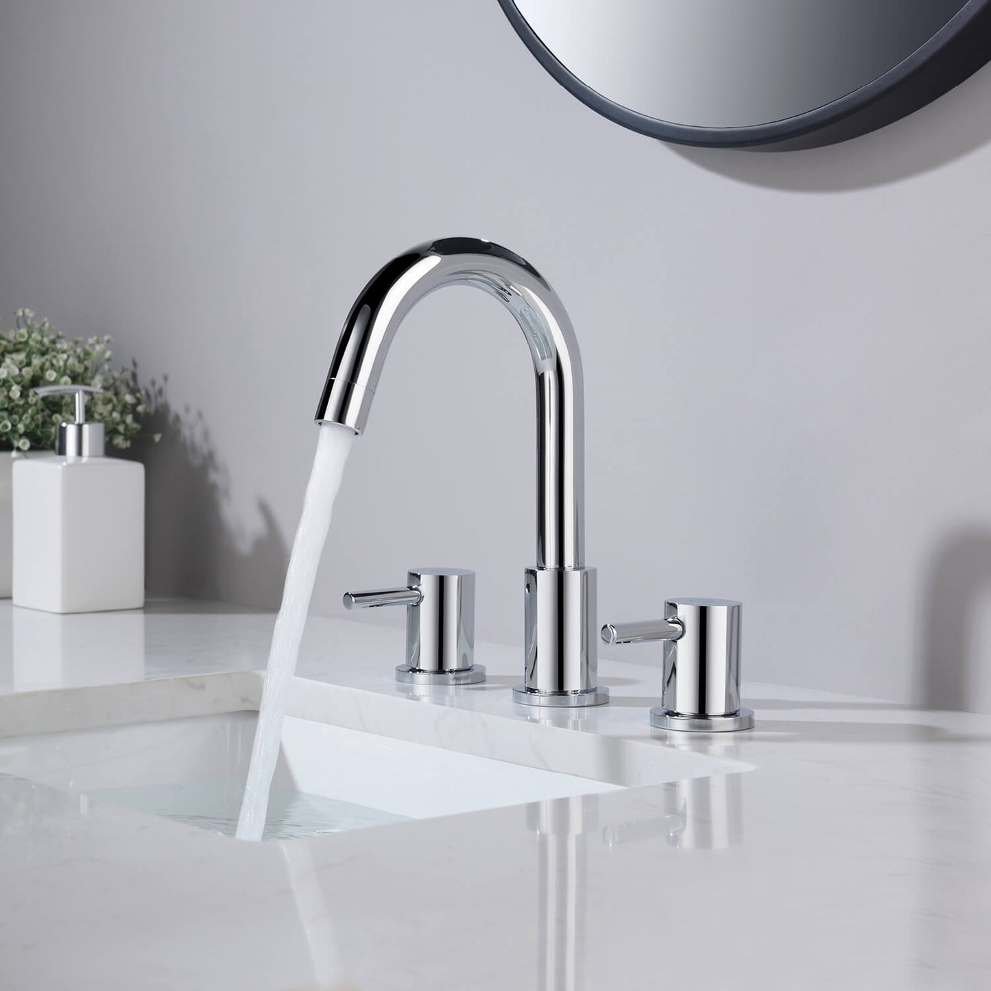Modern Widespread Basin Mixer with Quick-Connect Installation AT090314
