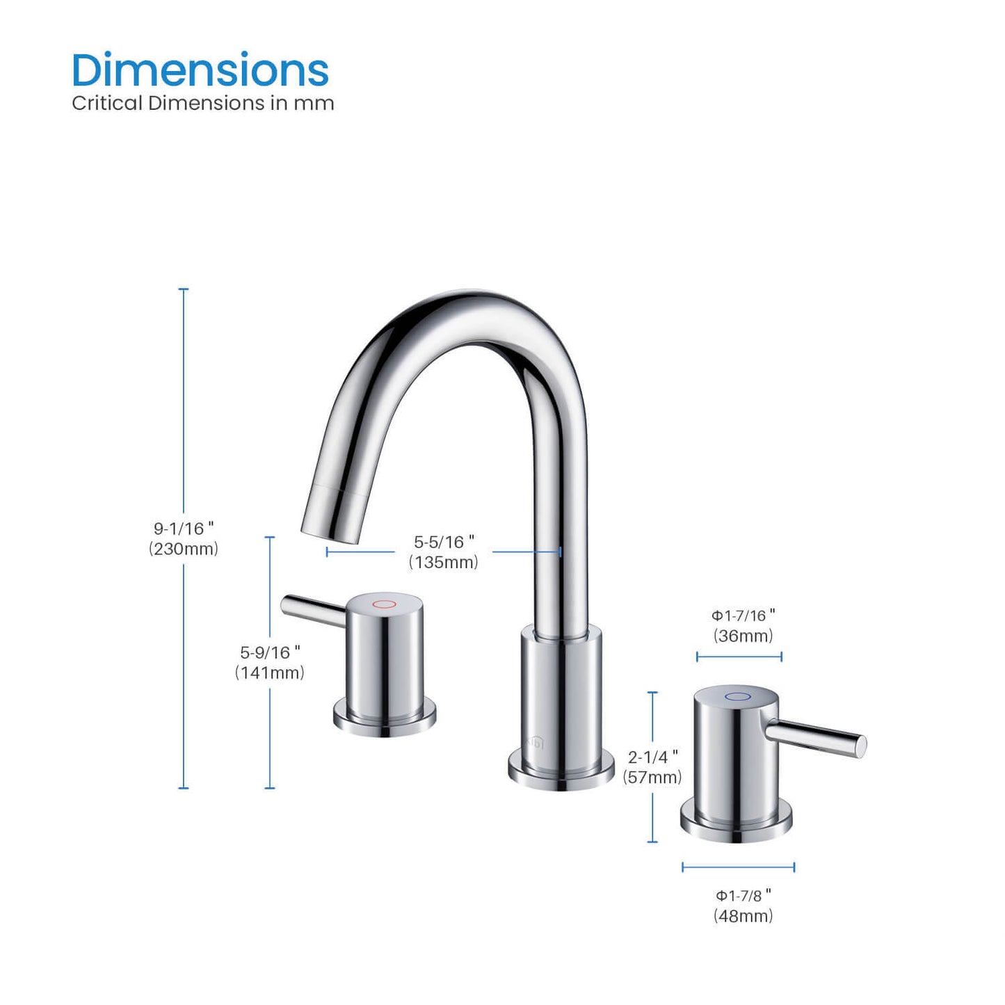 Modern Widespread Basin Mixer with Quick-Connect Installation AT090314