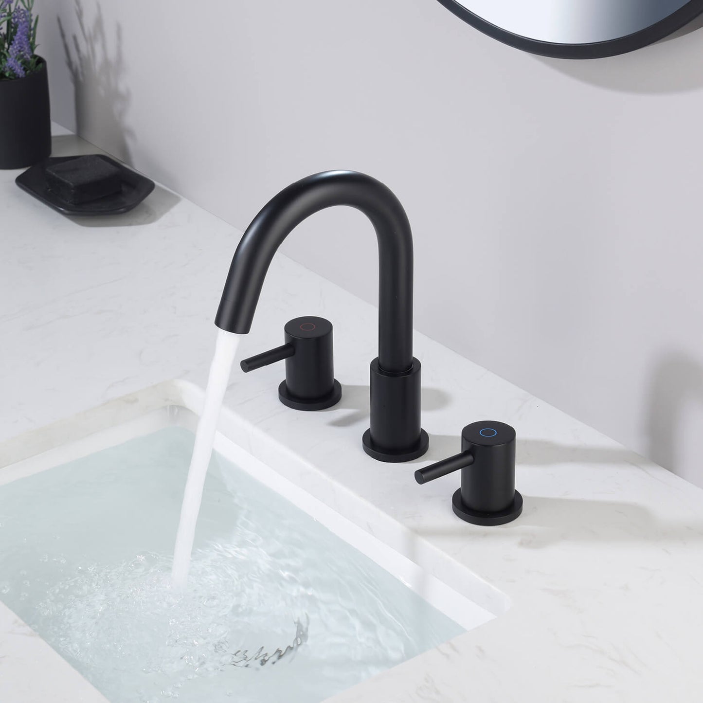 Modern Widespread Basin Mixer with Quick-Connect Installation AT090314