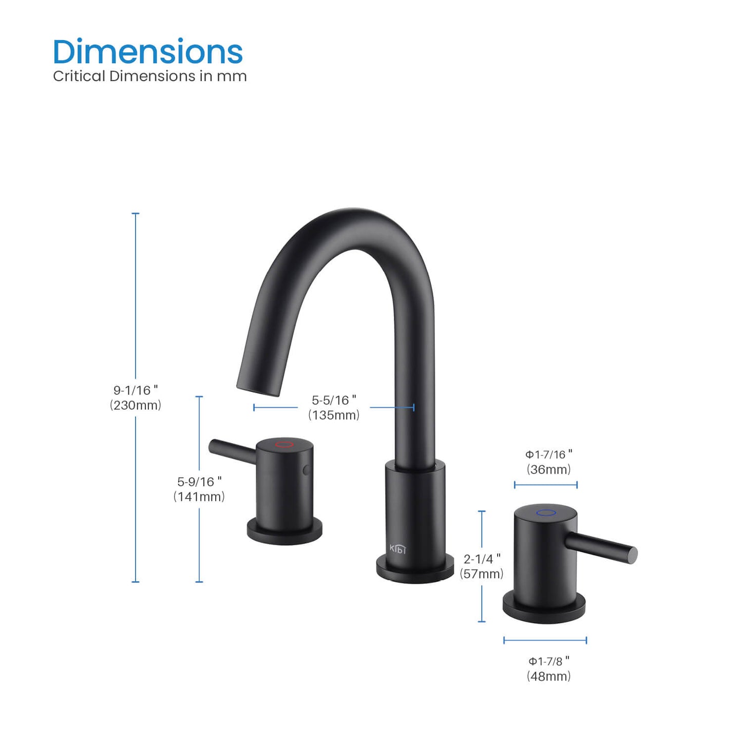 Modern Widespread Basin Mixer with Quick-Connect Installation AT090314