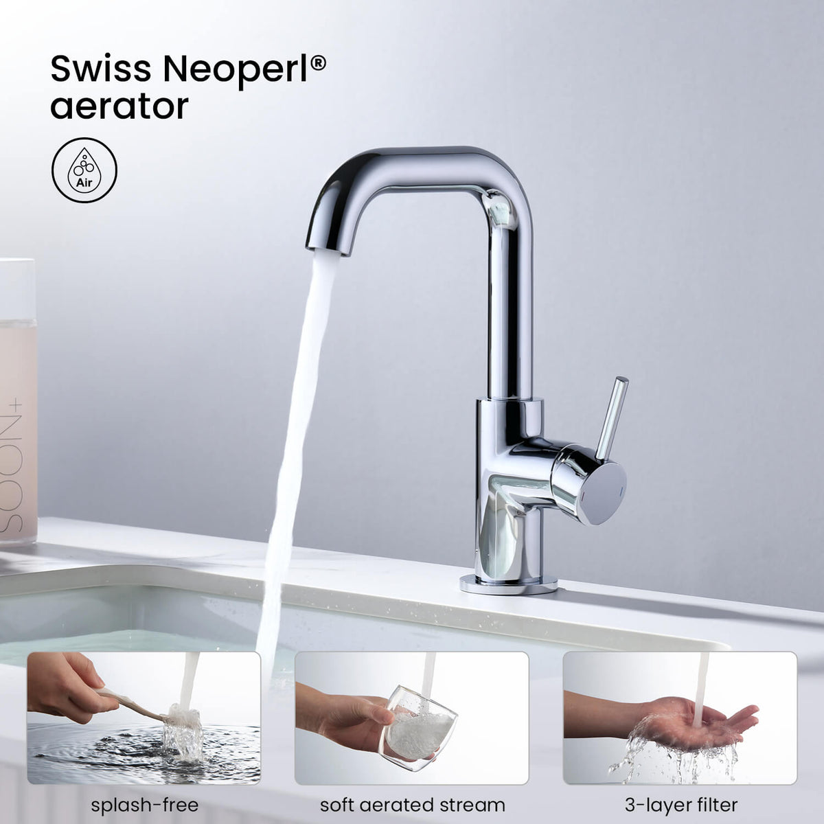 Aquavit Circular AT090711 Swiss Neoperl aerator and water stream performance