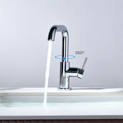 Aquavit Circular chrome basin faucet AT090711 with 360-degree swivel spout