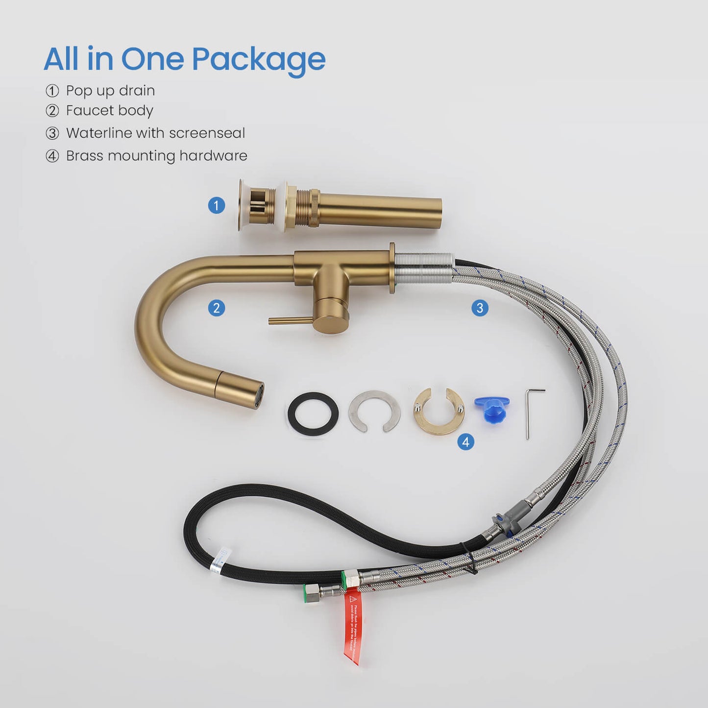 Aquavit Circular Series Pull Out Bathroom Faucet Magnetic Docking Lead Free Brass AT090811