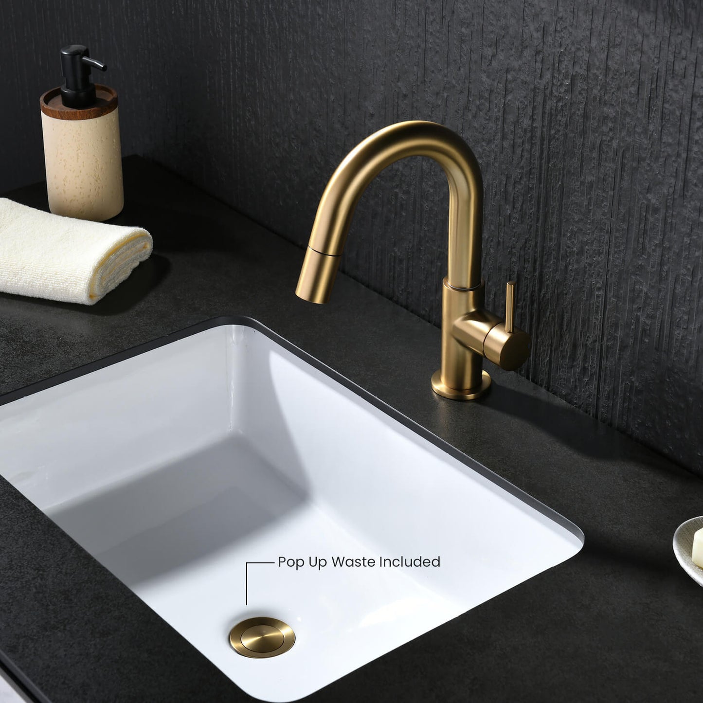 Aquavit Circular Series Pull Out Bathroom Faucet Magnetic Docking Lead Free Brass AT090811
