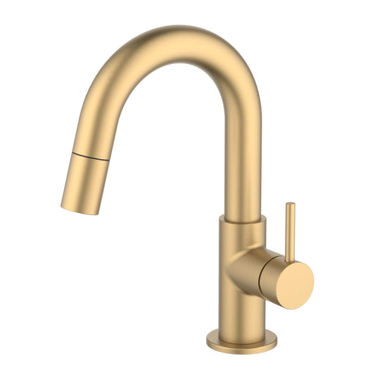 Aquavit Circular Series Pull Out Bathroom Faucet Magnetic Docking Lead Free Brass AT090811
