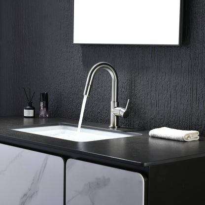 Aquavit Circular Series Pull Out Bathroom Faucet Magnetic Docking Lead Free Brass AT090811