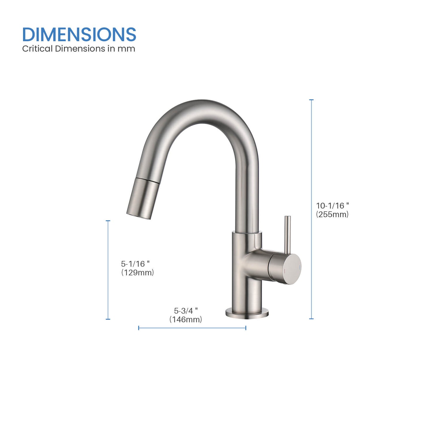 Aquavit Circular Series Pull Out Bathroom Faucet Magnetic Docking Lead Free Brass AT090811