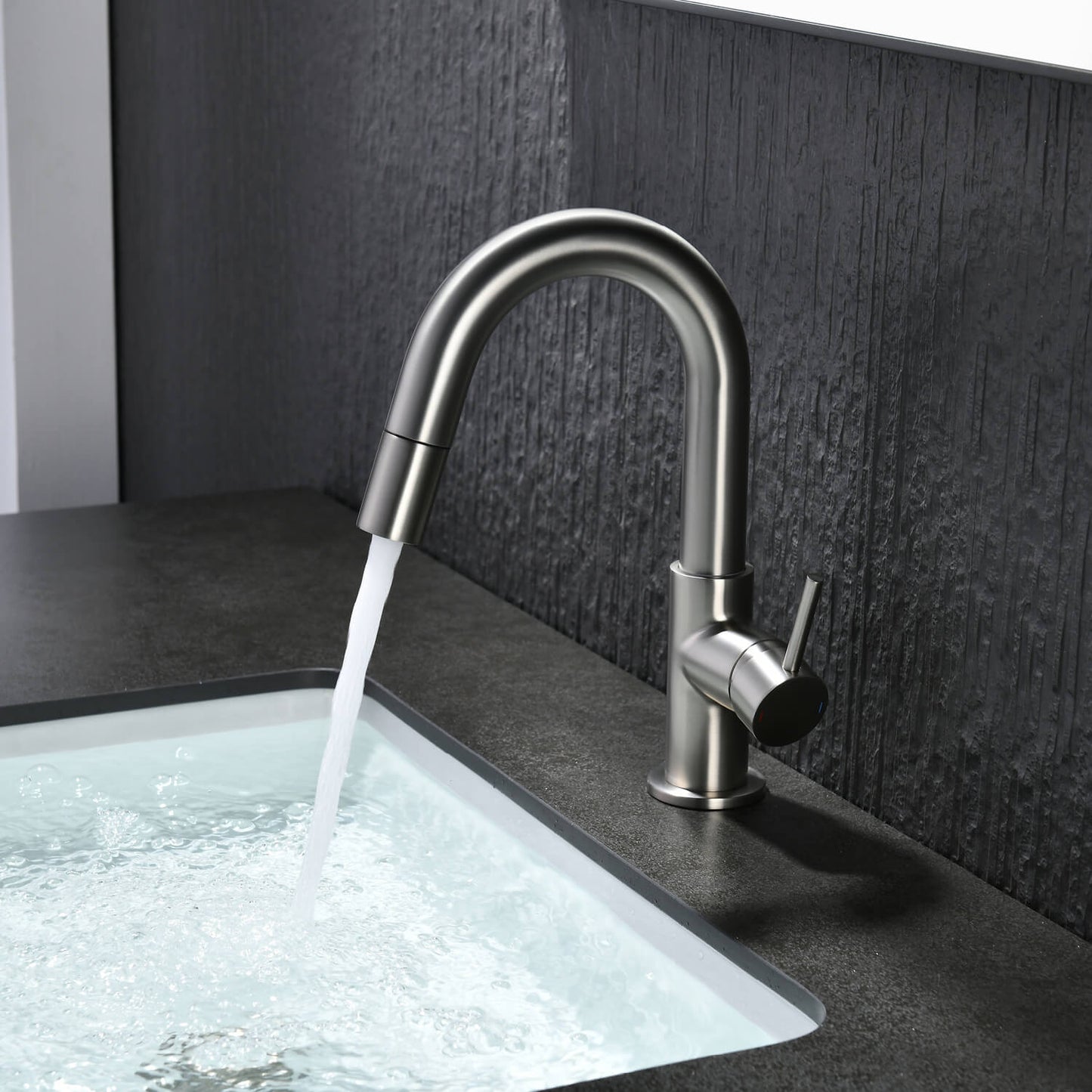 Aquavit Circular Series Pull Out Bathroom Faucet Magnetic Docking Lead Free Brass AT090811