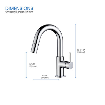 Aquavit Circular Series Pull Out Bathroom Faucet Magnetic Docking Lead Free Brass AT090811
