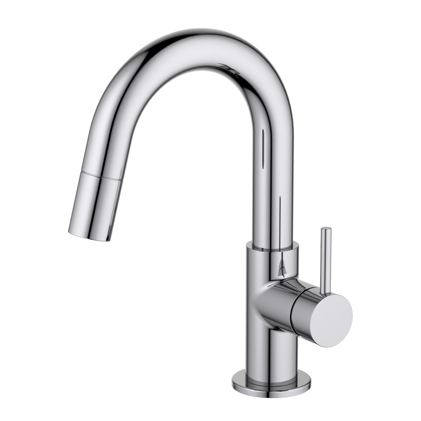Aquavit Circular Series Pull Out Bathroom Faucet Magnetic Docking Lead Free Brass AT090811