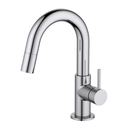Aquavit Circular Series Pull Out Bathroom Faucet Magnetic Docking Lead Free Brass AT090811