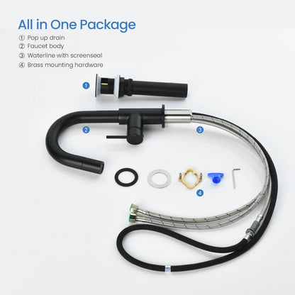 Aquavit Circular Series Pull Out Bathroom Faucet Magnetic Docking Lead Free Brass AT090811