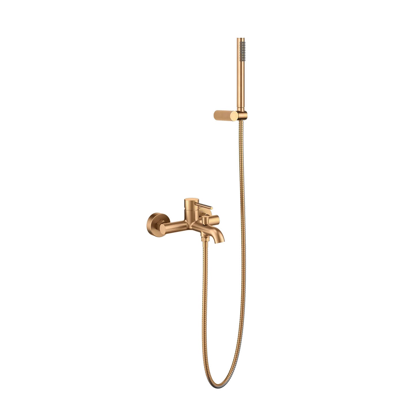 Aquavit Circular Brushed Rose Gold solid brass bath shower mixer set with brass hand shower AT092203