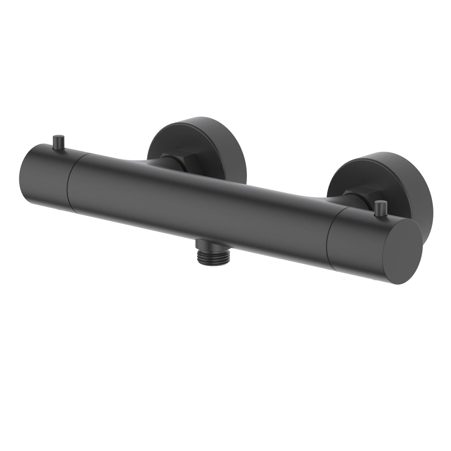 Aquavit Circular matte black cool-touch thermostatic shower mixer AT092300