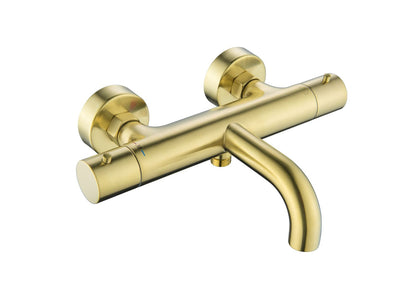 Aquavit Circular brushed Gold thermostatic bath shower mixer AT092400