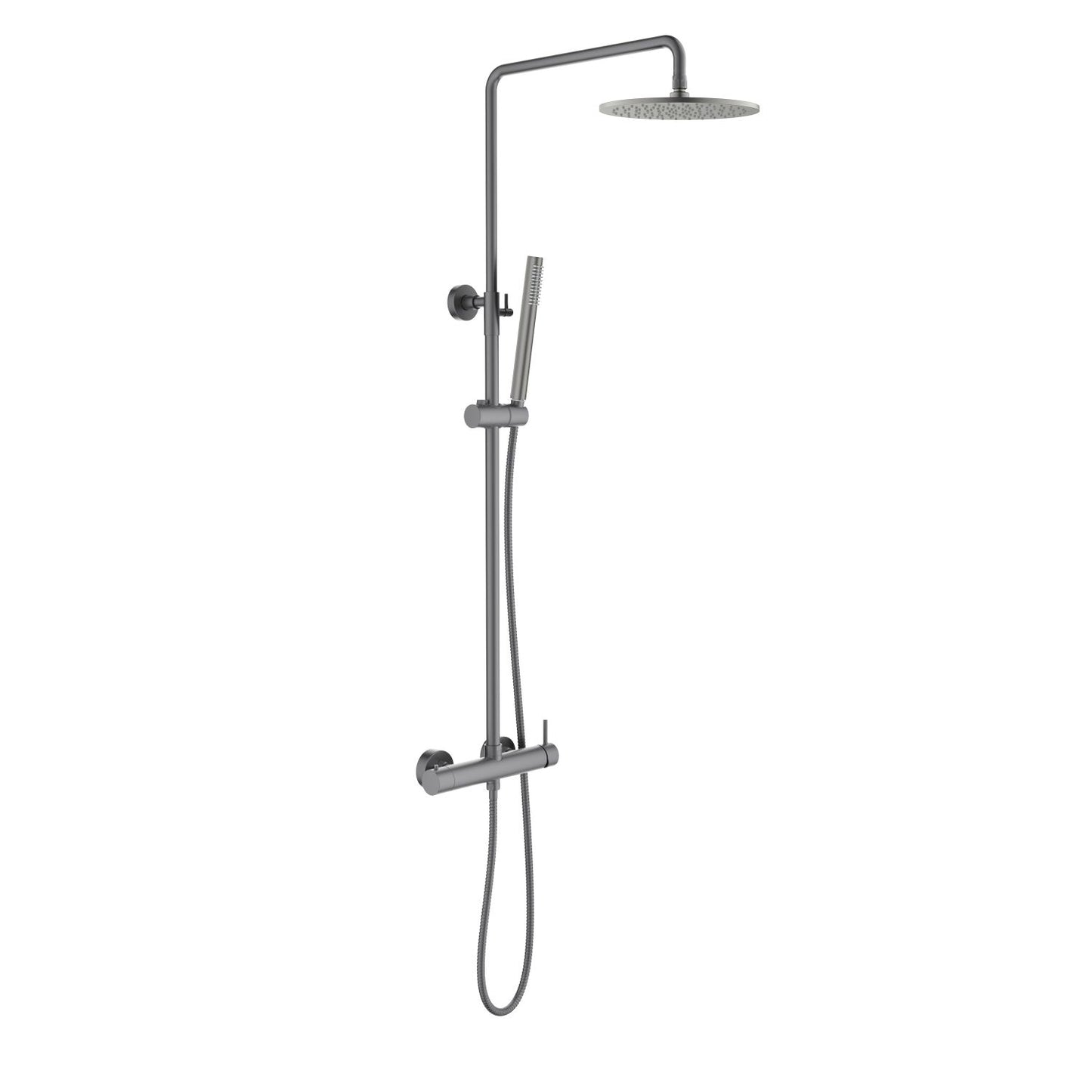 Aquavit Circular brushed gunmetal two-outlet shower column with SUS304 head shower AT096202