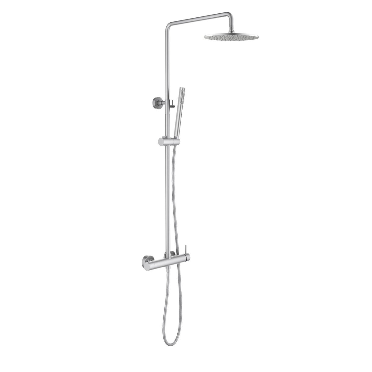 Aquavit Circular brushed nickel two-outlet shower column with SUS304 head shower AT096202