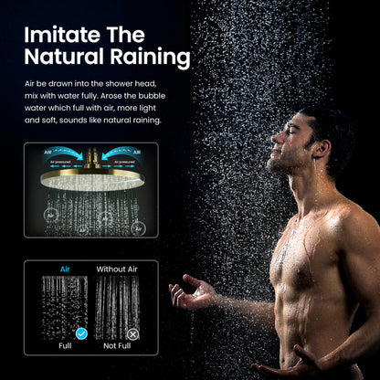 AT097502 overhead shower delivering a natural rain-style spray