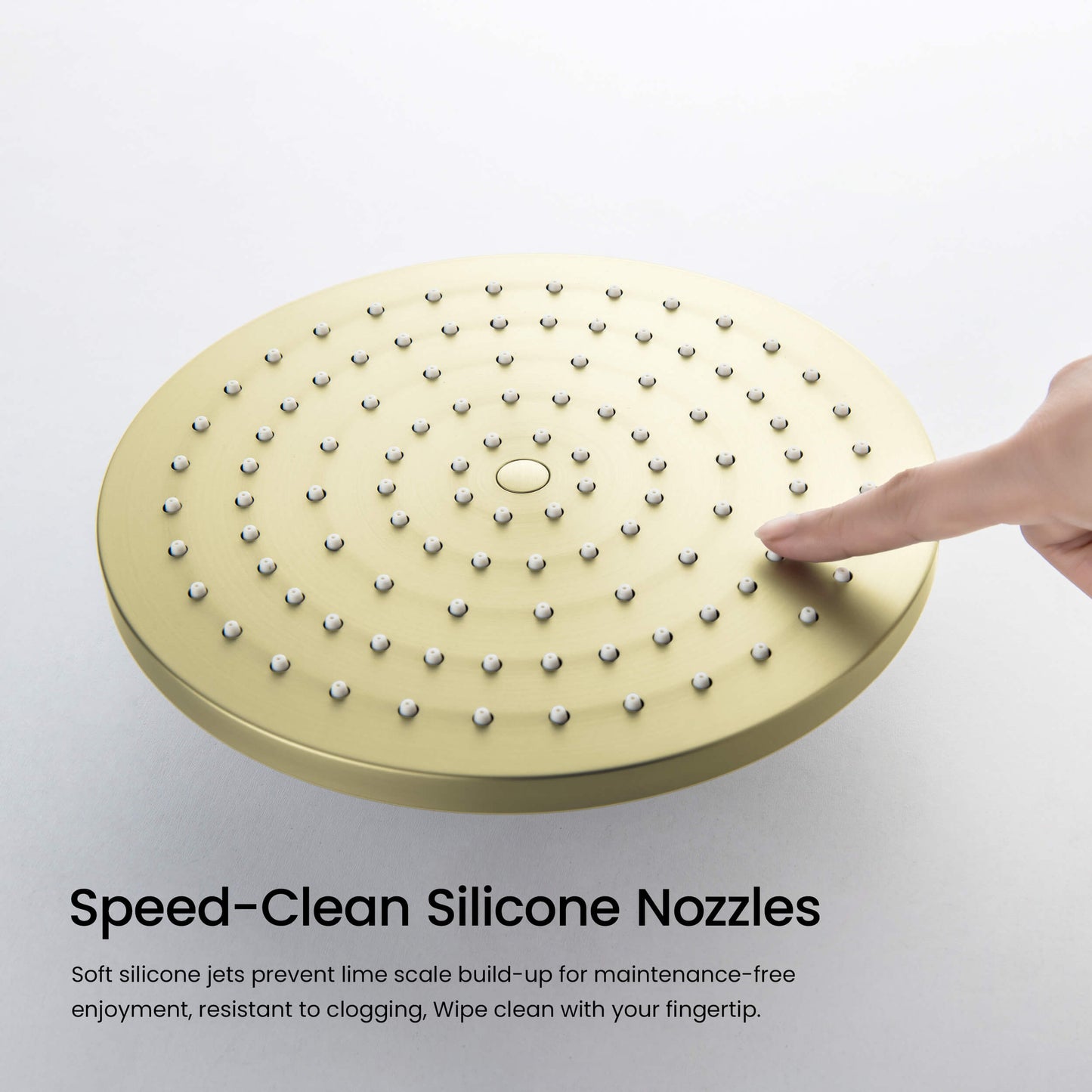 AT097502 ABS head shower with easy-clean silicone nozzles