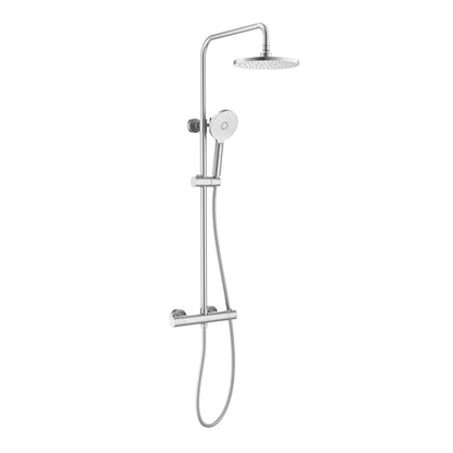 Aquavit Circular brushed nickel two-outlet thermostatic shower column AT097502