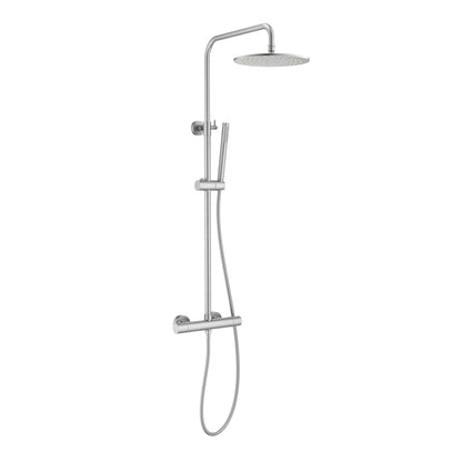 Aquavit Circular brushed nickel two-outlet thermostatic shower column AT097503
