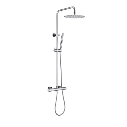 Aquavit Circular chrome thermostatic shower column with brass adjustable holder AT097504