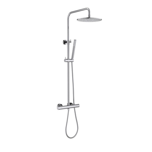 Aquavit Circular chrome thermostatic shower column with brass adjustable holder AT097504