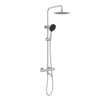 Aquavit Circular brushed nickel three-outlet thermostatic shower column AT097601