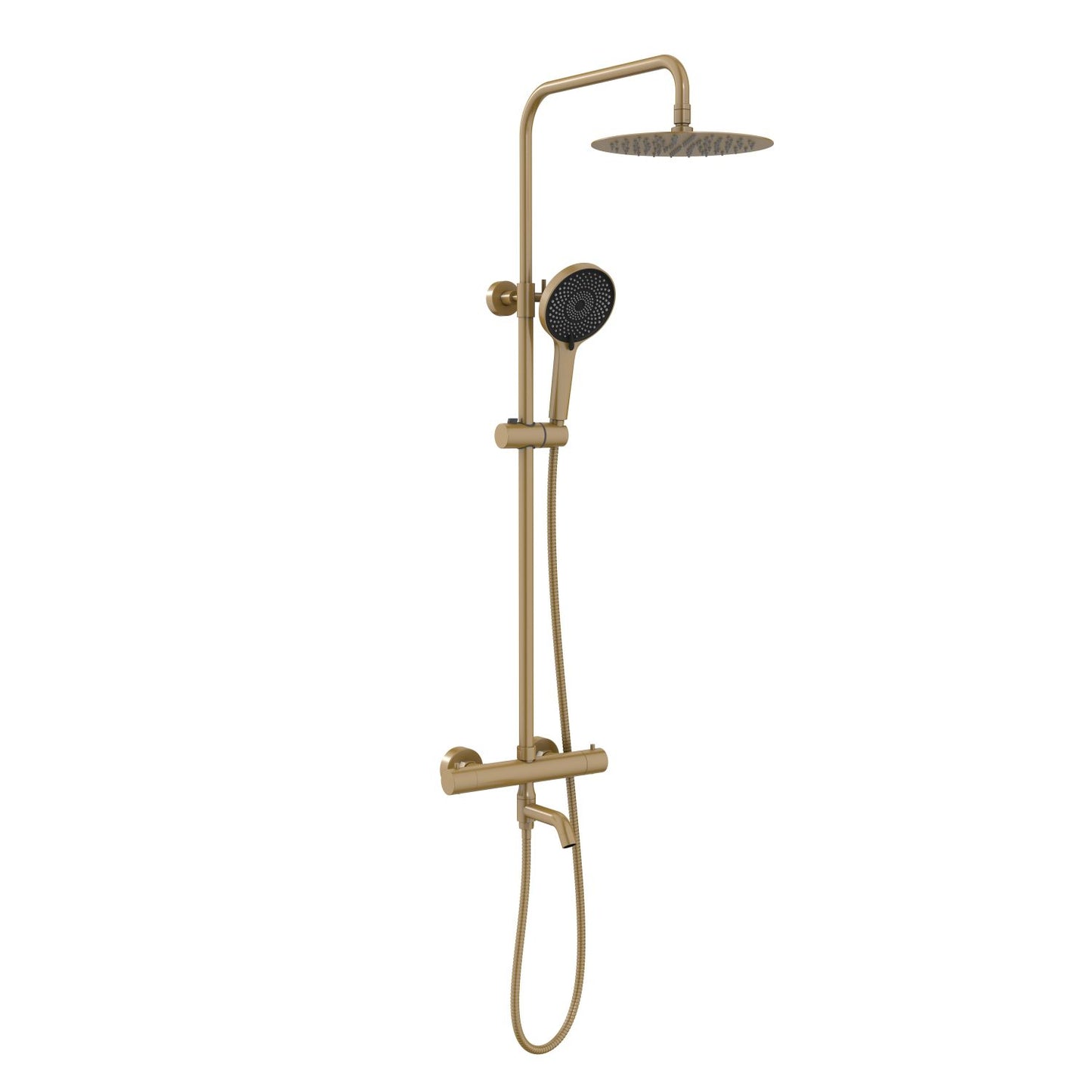 Circular Solid Brass Three-Outlet Thermostatic Shower Column AT097601