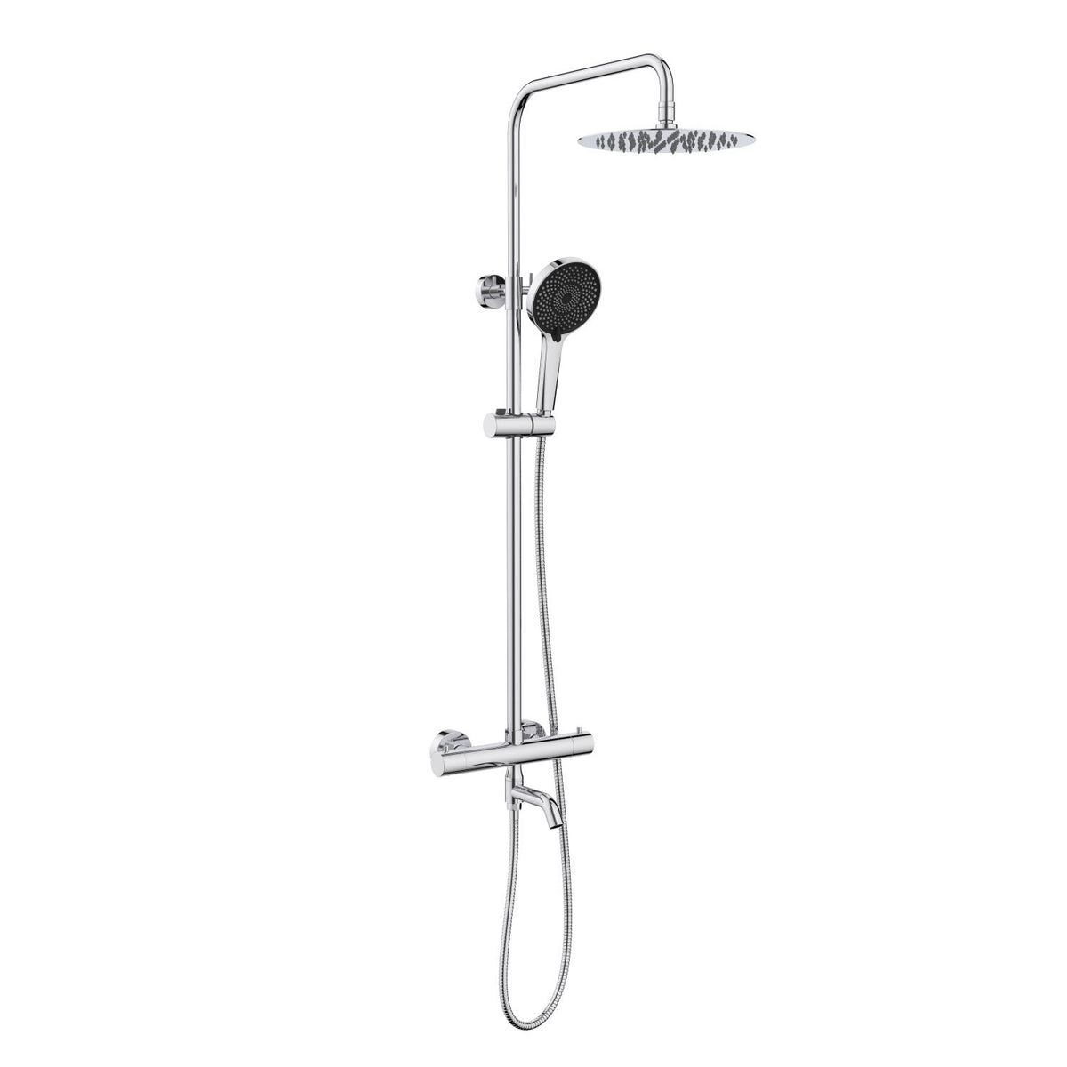 Aquavit Circular chrome three-outlet thermostatic shower column AT097601