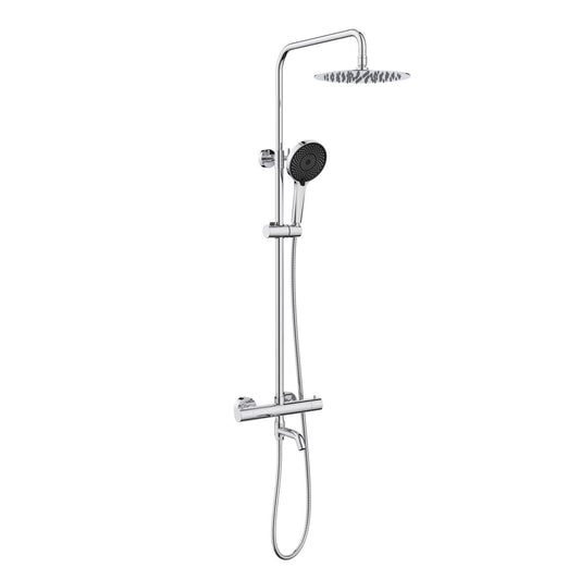 Aquavit Circular chrome three-outlet thermostatic shower column AT097601