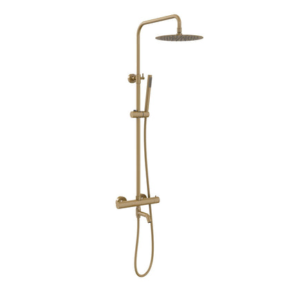 Aquavit Circular brushed rose gold three-outlet thermostatic shower column AT097602