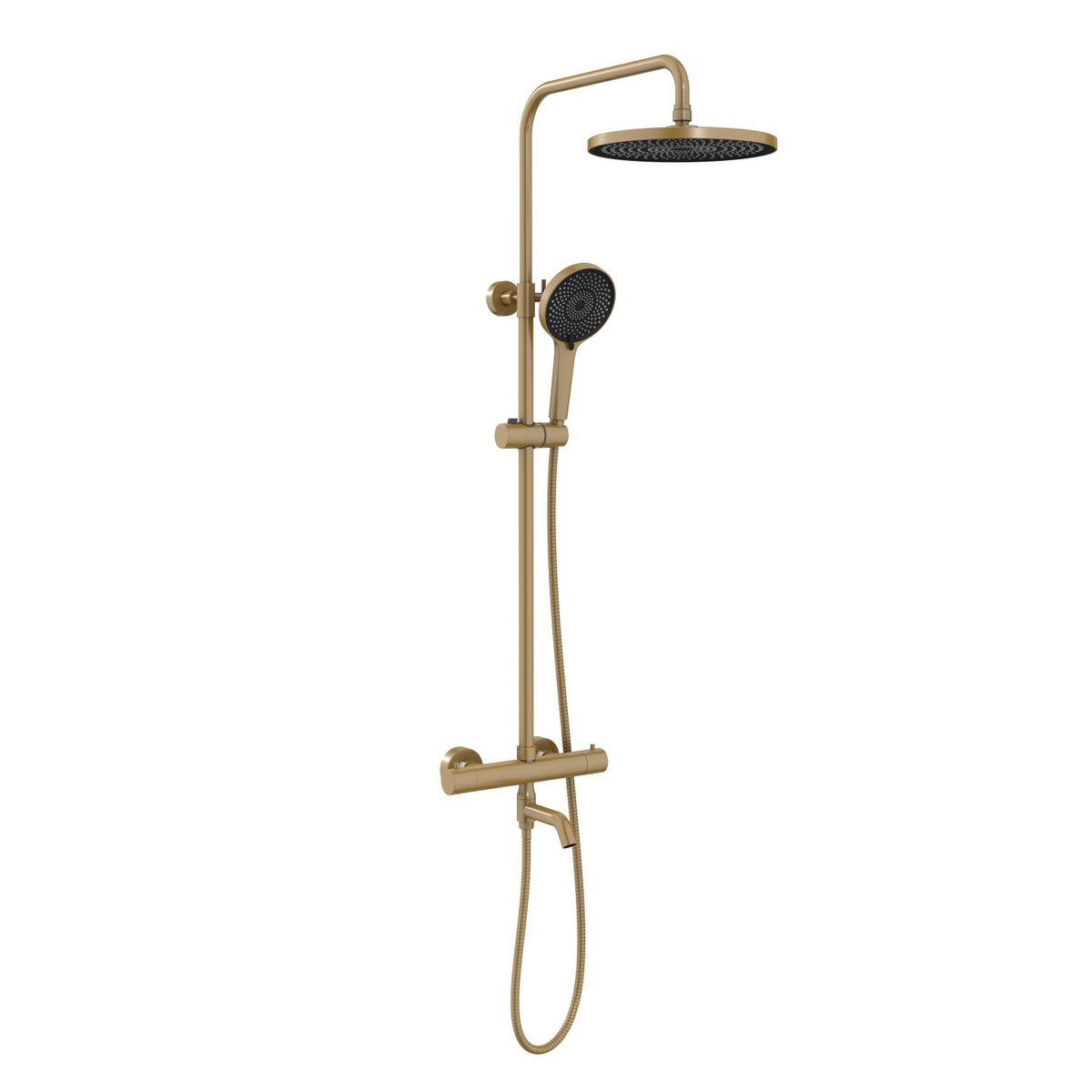 Circular Solid Brass Three-Outlet Thermostatic Shower Column AT097603
