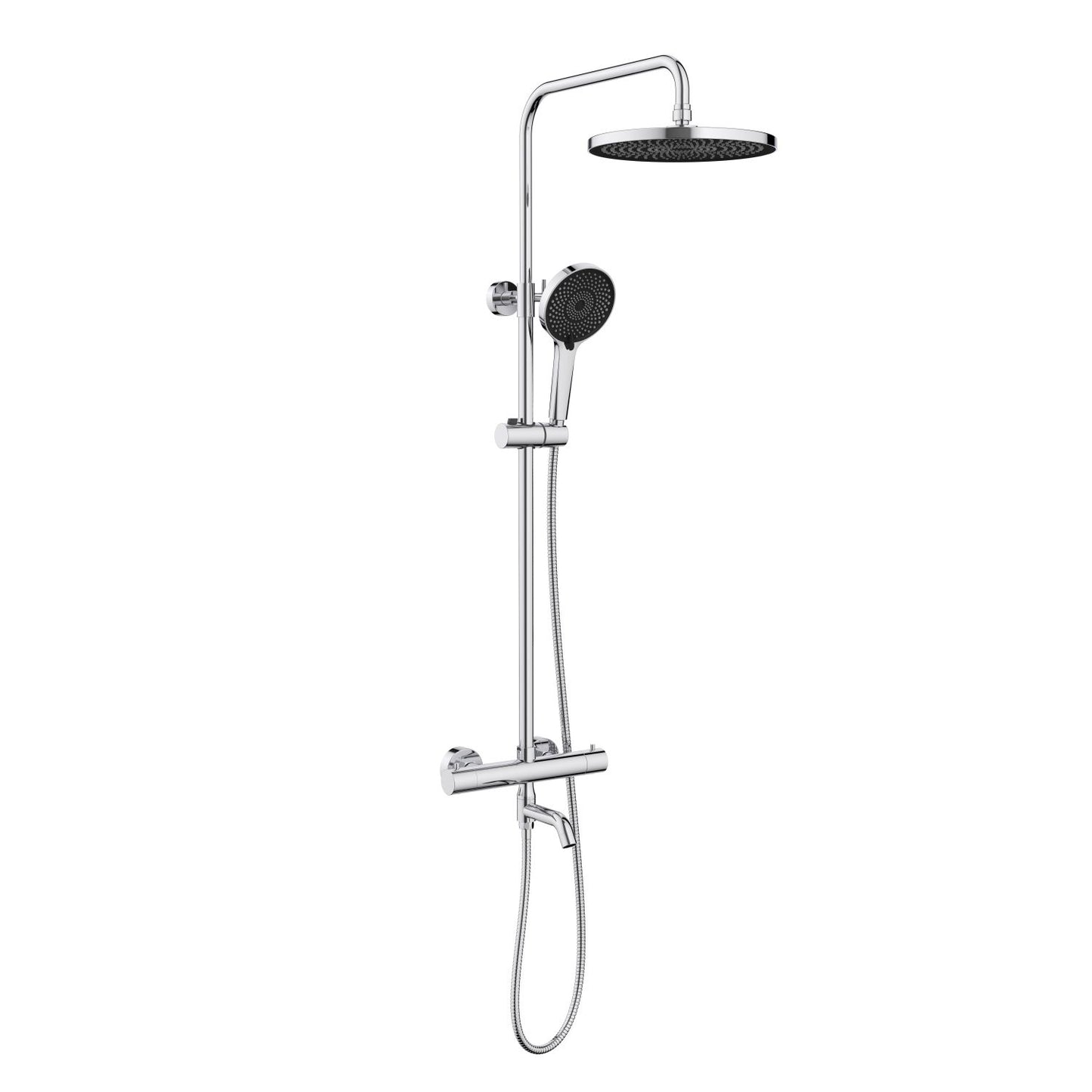 Aquavit Circular chrome three-outlet thermostatic shower column AT097603