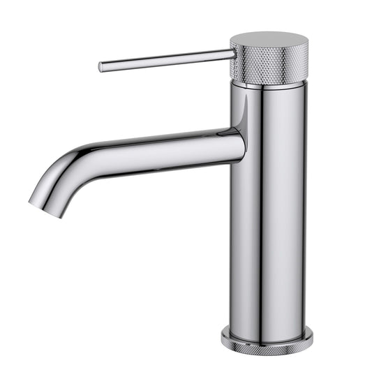 Aquavit Circular X chrome knurled brass basin faucet AT100011