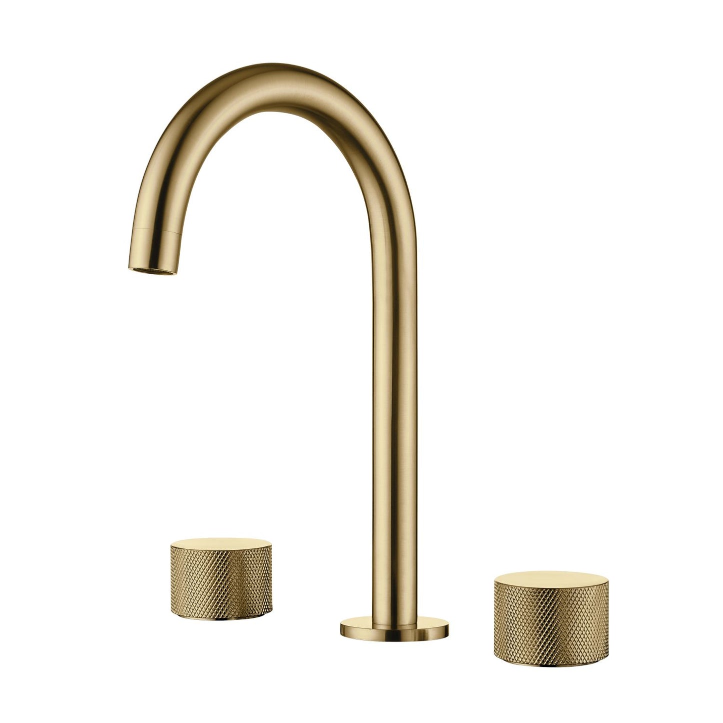 Aquavit Circular X Series 3-Hole Knurled Basin Faucet AT100014