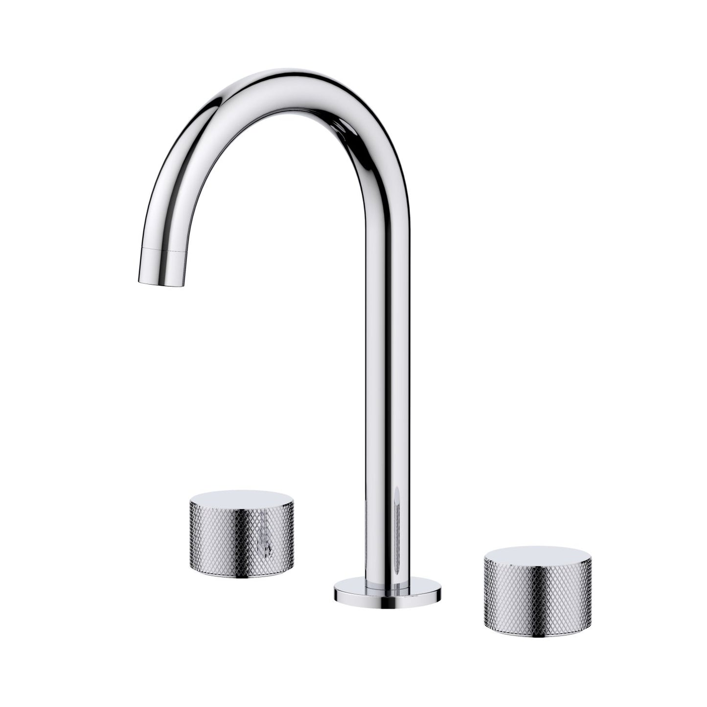 Circular X Modern Knurled Handle Brass Three-Hole Basin Mixer AT100014