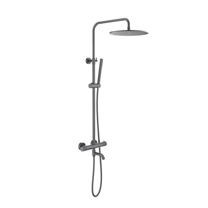 Aquavit Circular X brushed gunmetal three-outlet thermostatic shower column AT107301