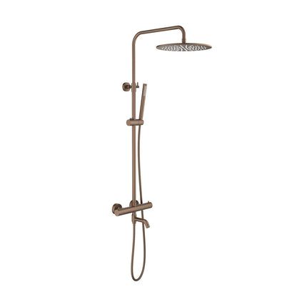 Aquavit Circular X brushed bronze three-outlet thermostatic shower column AT107301