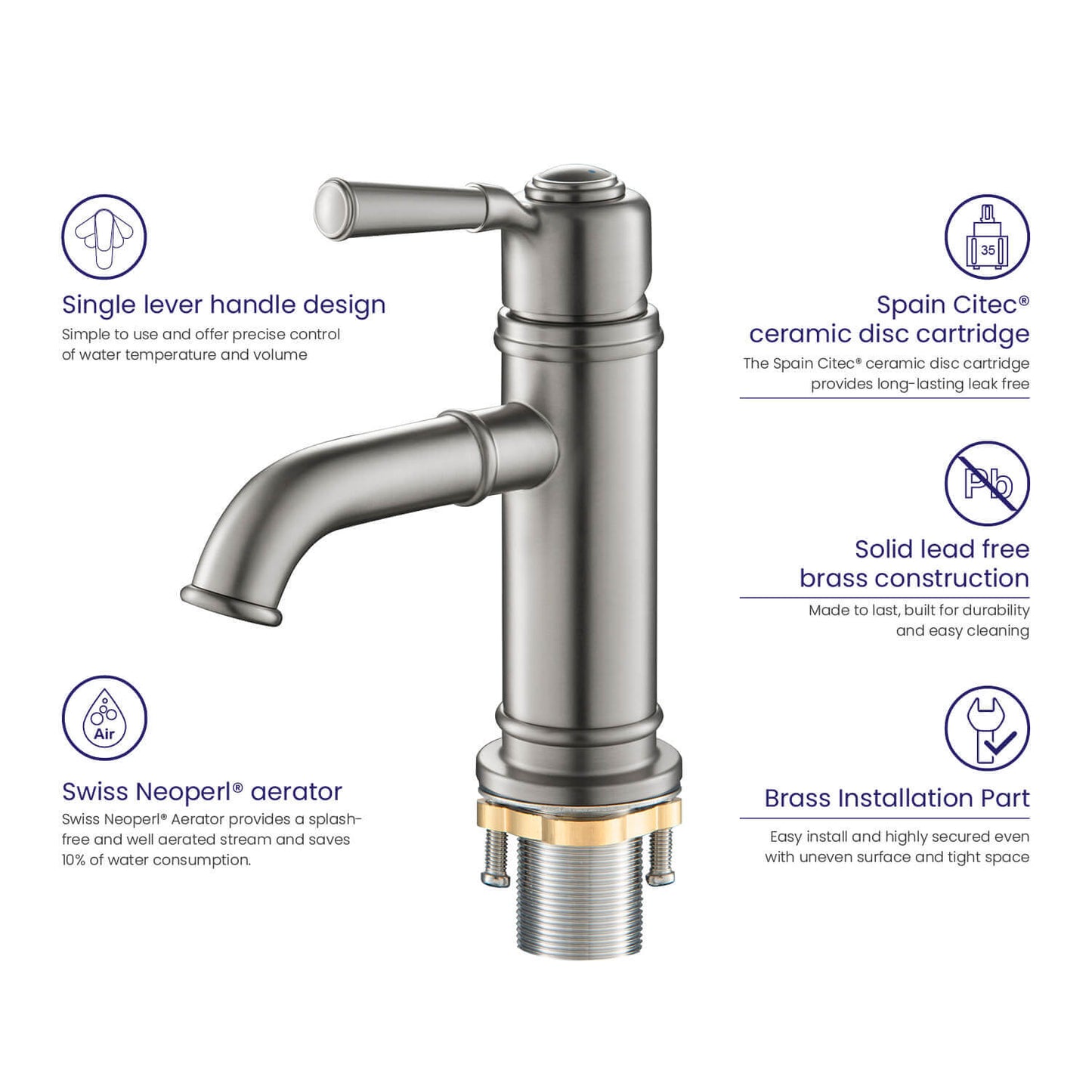 Victoria Single hole basin faucet AT150011